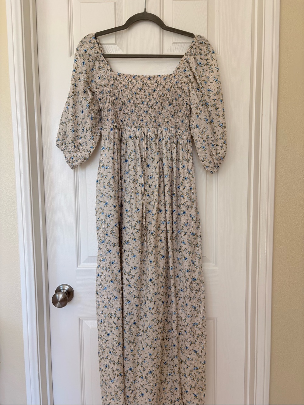 Christy Dawn - The Katrina Dress - Sea Spray - Blue Floral Cotton Maxi Dress - S